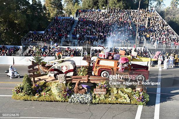 The City of Burbank float participates in the 127th Tournament of Roses Parade presented by Honda on January 1, 2016 in Pasadena, California.