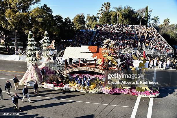 The WVU Medicine Children's Miracle Network Hospital float participates in the 127th Tournament of Roses Parade presented by Honda on January 1, 2016...