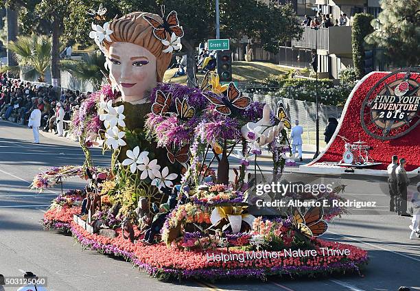 The Kaiser Permanente float participates in the 127th Tournament of Roses Parade presented by Honda on January 1, 2016 in Pasadena, California.