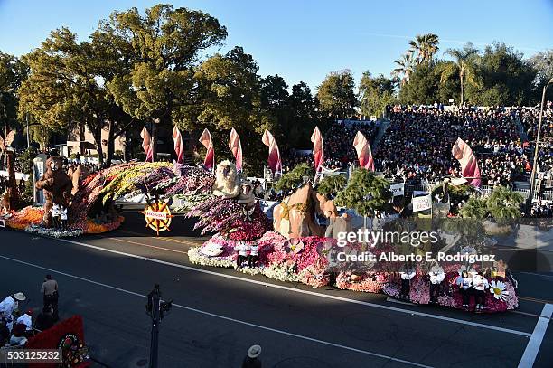 The American Honda float participates in the 127th Tournament of Roses Parade presented by Honda on January 1, 2016 in Pasadena, California.