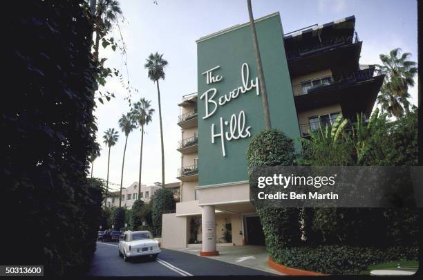 View of the grounds of the Beverly Hills Hotel.