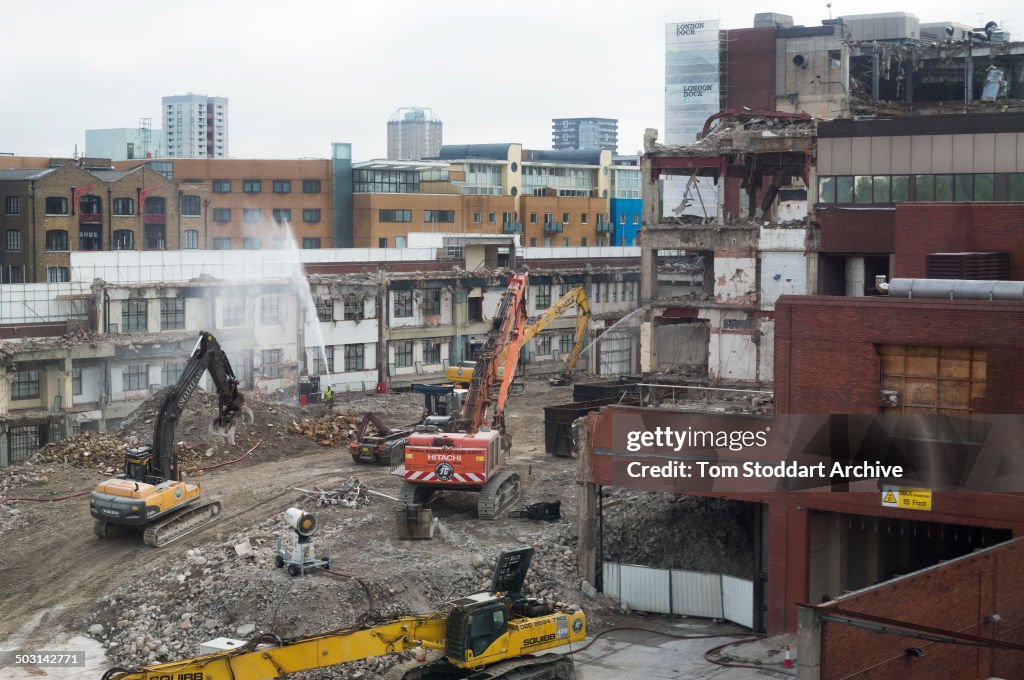 Demolition Of 'Fortress Wapping'