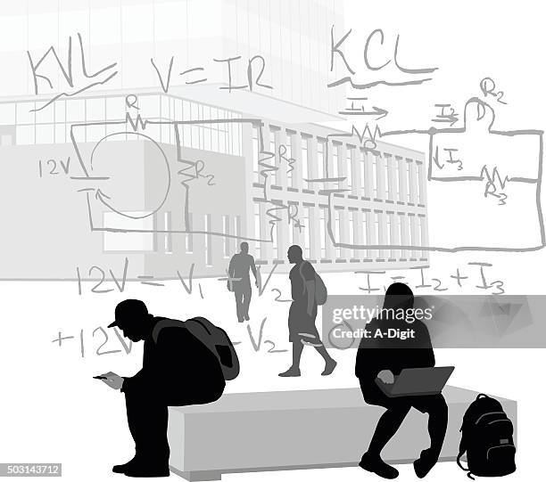 understanding the conservation of energy - school children stock illustrations