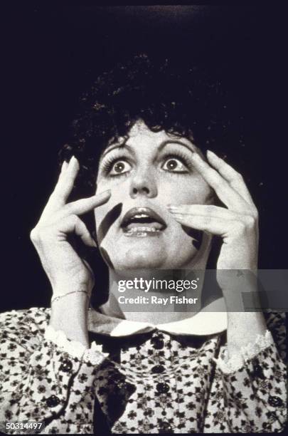 Actress Lucie Arnaz performing in the stage musical Mack and Mabel.