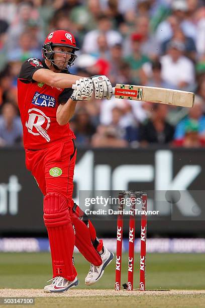 Cameron White of the Melbourne Renegades bats during the Big Bash League match between the Melbourne Stars and the Melbourne Renegades at Melbourne...