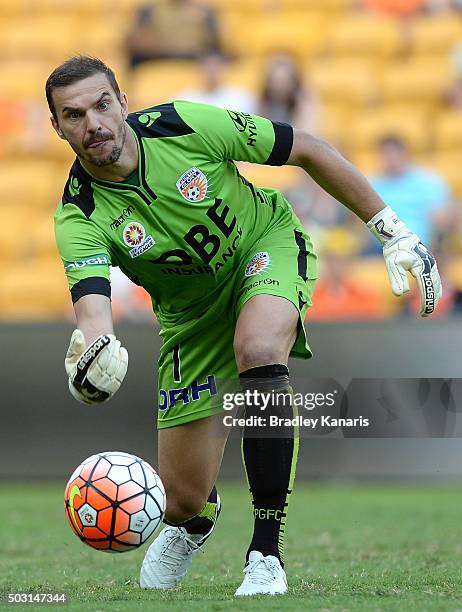 Ante Covic of the Glory in action during the round 13 A-League match between the Brisbane Roar and the Perth Glory at Suncorp Stadium on January 2,...