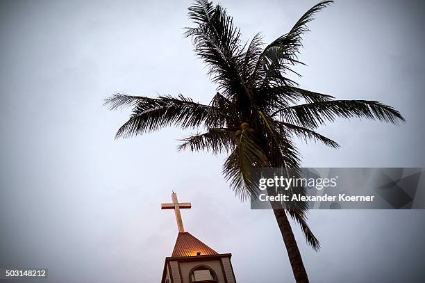 Church is seen in the city centre on January 2, 2016 in Hualien, Taiwan. The city of Hualien is the county seat of Hualien County, which is located...