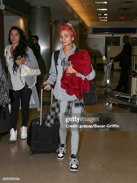 Pia Mia is seen at Los Angeles International Airport on January 01, 2016 in Los Angeles, California.