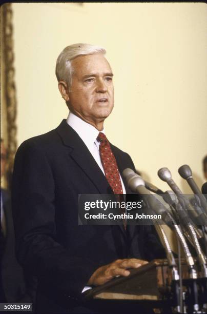 Senator Ernest F. Hollings speaking to press regarding Balanced Budget and Emergency Deficit Control Act.