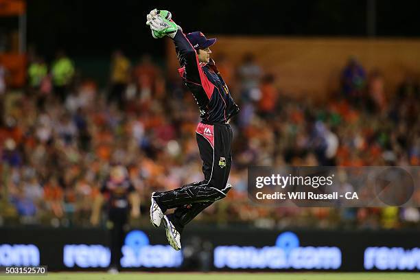 Ryan Carters of the Sixers in action during the Big Bash League match between Perth Scorchers and Sydney Sixers at WACA on January 2, 2016 in Perth,...