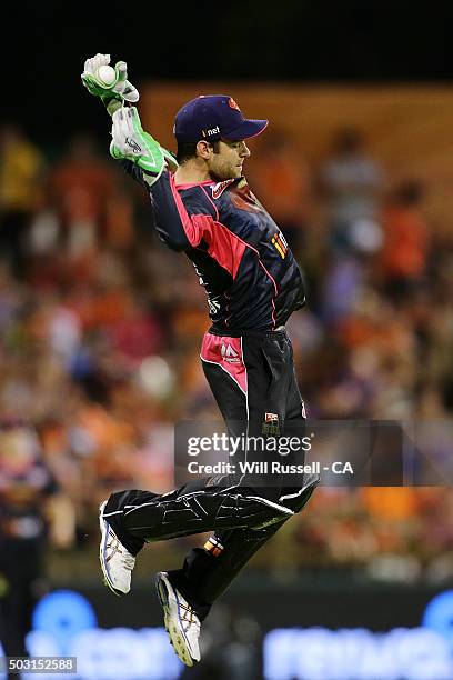 Ryan Carters of the Sixers in action during the Big Bash League match between Perth Scorchers and Sydney Sixers at WACA on January 2, 2016 in Perth,...