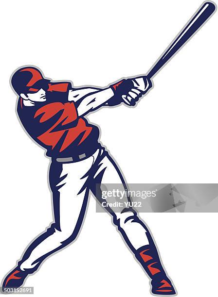 stockillustraties, clipart, cartoons en iconen met baseball batter - zwaaien