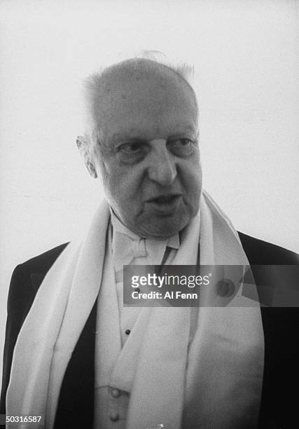 Conductor Leopold Stokowsk, at Lincoln Center for Philharmonic Hall opening.