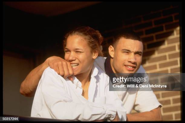 Soccer player Mariana Muiruri and her boyfriend, basketball player Trajan Langdon.