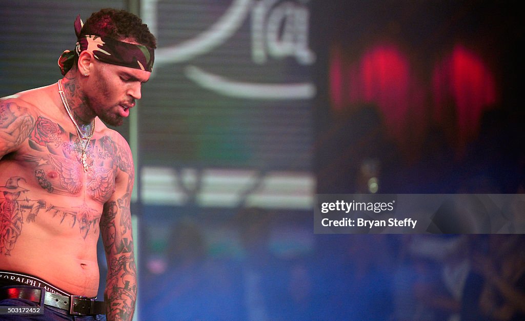 Drai's LIVE Kicks Off 2016 With Performance By Resident Artist Chris Brown At Drai's Nightclub In Las Vegas