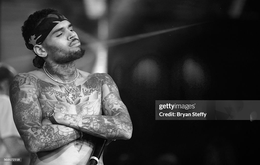 Drai's LIVE Kicks Off 2016 With Performance By Resident Artist Chris Brown At Drai's Nightclub In Las Vegas