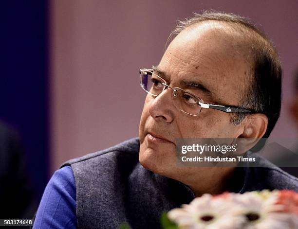 Finance Minister Arun Jaitley addresses the young Officer Trainees of the 67th Batch of the Indian Revenue Service to maintain absolute standards of...