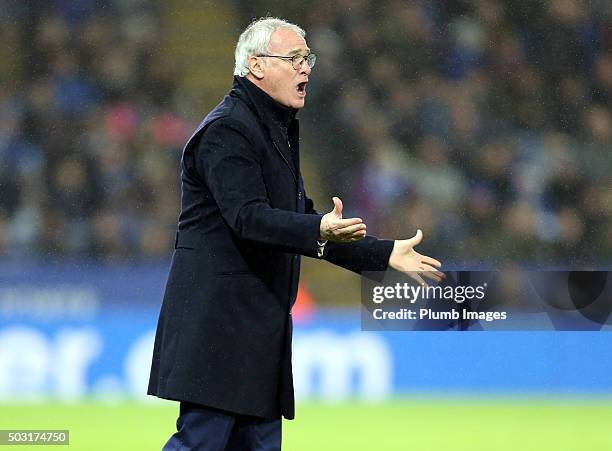 Manager Claudio Ranieri of Leicester City during the Barclays Premier League match between Leicester City and Bournemouth at the King Power Stadium...