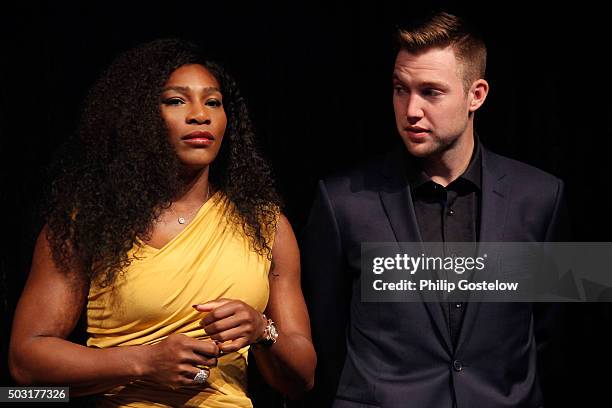 Serena Williams and Jack Sock at the 2016 Hopman Cup Player Party at Perth Crown on January 2, 2016 in Perth, Australia.