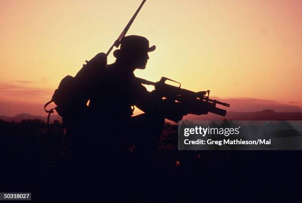 Silhouette of Navy SEAL, part of US Special Forces.