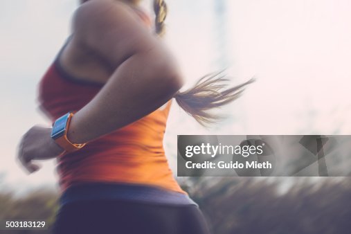 Woman running outdoor. Woman running outdoor.