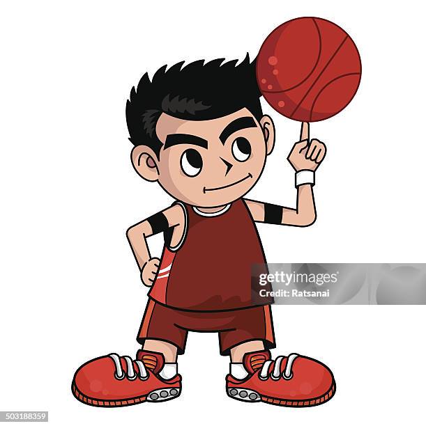 boy playing basketball - basketball hoop front stock illustrations