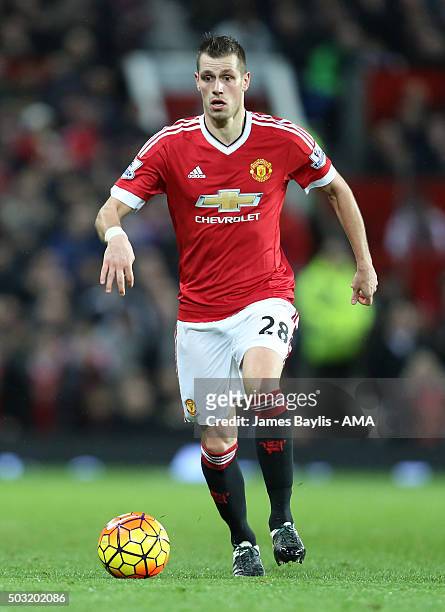 Morgan Schneiderlin of Manchester United during the Barclays Premier League match between Manchester United and Swansea City at Old Trafford on...