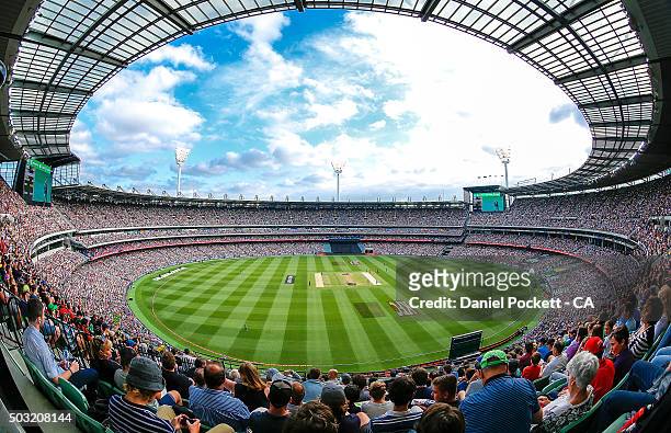 80k fans watch on during the Big Bash League match between the Melbourne Stars and the Melbourne Renegades at Melbourne Cricket Ground on January 2,...