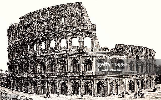 ilustraciones, imágenes clip art, dibujos animados e iconos de stock de colosseum, roma, italia - coliseum rome