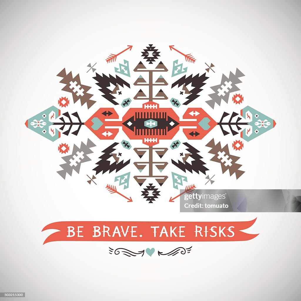 Aztec Style Graphics Vector Decorative Element On Aztec Style High-Res Vector Graphic ...