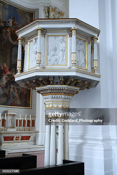 deutschland: jesuitenkirche (jesuitenkirche) in heidelberg - pulpit stock-fotos und bilder