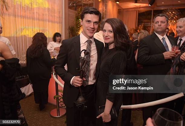 Actor Finn Wittrock and wife Sarah Roberts attend the 27th Annual Palm Springs International Film Festival Awards Gala After Party at the Parker Palm...