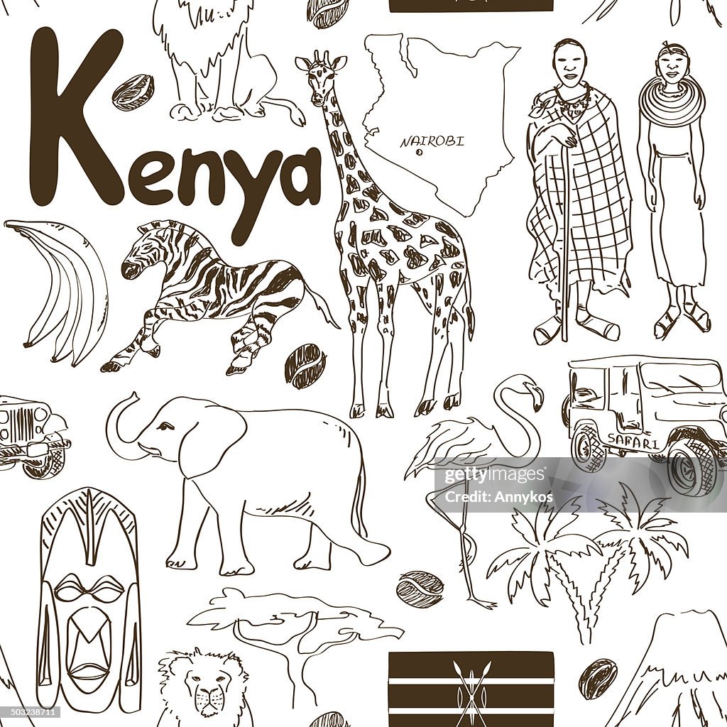 Sketch Kenya Seamless Pattern High-Res Vector Graphic - Getty Images