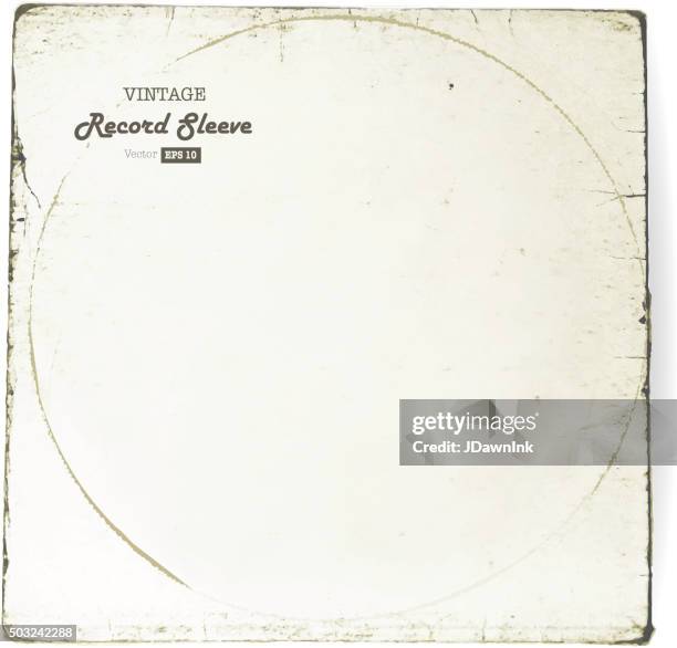 vintage worn vinyl record sleeve blank in worn white - record 幅插畫檔、美工圖案、卡通及圖標