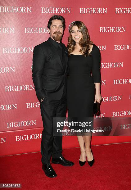 Actor Christian Bale and Sibi Blazic attend the 27th Annual Palm Springs International Film Festival Awards Gala at the Palm Springs Convention...