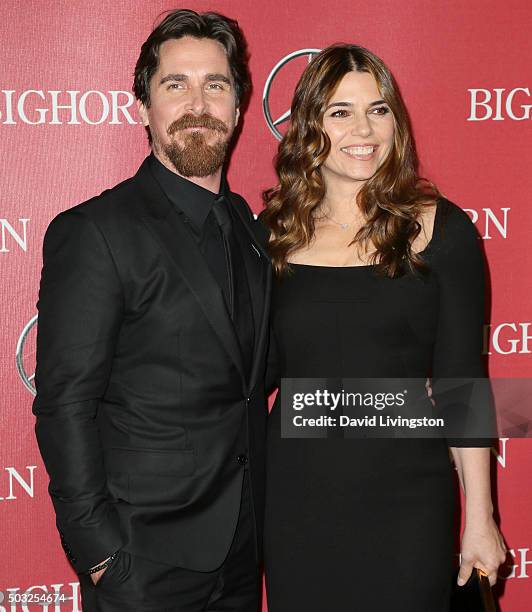 Actor Christian Bale and Sibi Blazic attend the 27th Annual Palm Springs International Film Festival Awards Gala at the Palm Springs Convention...