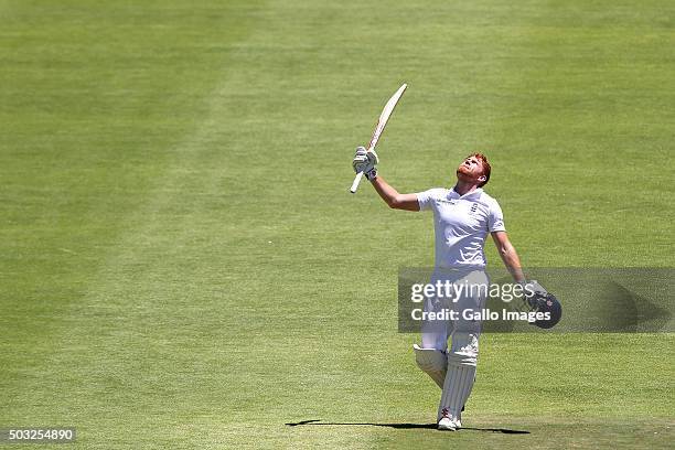 Jonathan Bairstow of England celebrates his maiden test century during day 2 of the 2nd Test match between South Africa and England at PPC Newlands...
