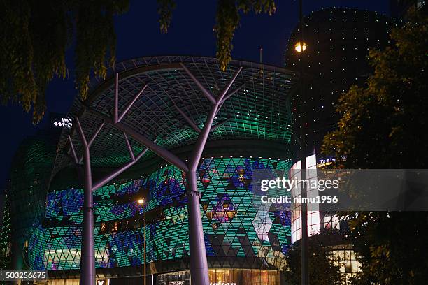 luxurian mall in orchard road at night. singapore. - orchard stock pictures, royalty-free photos & images