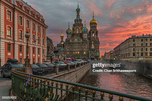 the church of the savior on spilled blood - russia photos et images de collection