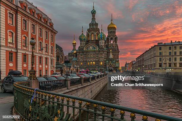 the church of the savior on spilled blood - russia city stock pictures, royalty-free photos & images