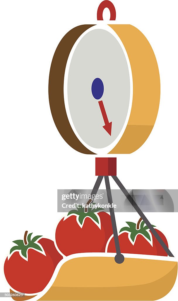 Produce scale with tomatos