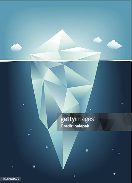 ilustrações de stock, clip art, desenhos animados e ícones de icebergue-ilustração - na superfície