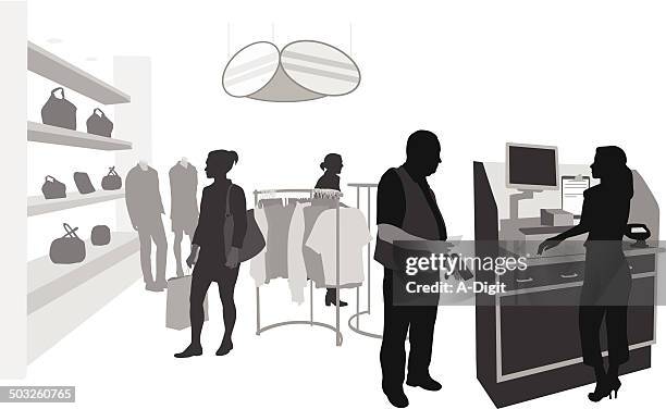 barcodereaderwork - clothes rack stock illustrations
