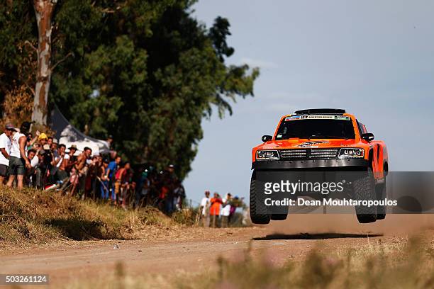 Robby Gordon of the United States of America and Kellon Walch of the United States of America in the GORDINI SC1 for TEAM SPEED ENERGY competes in...