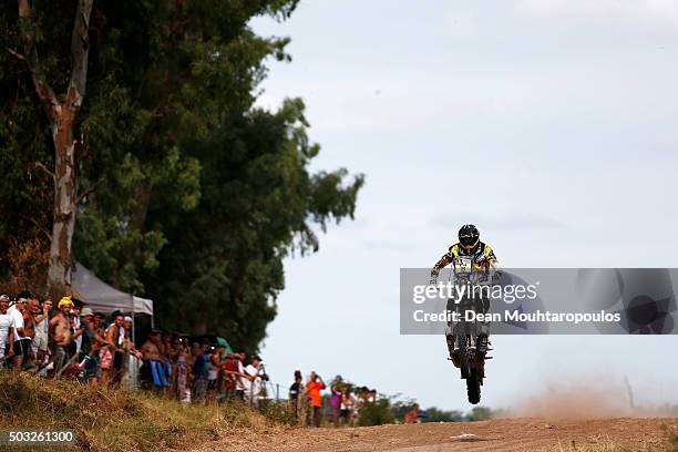 Ruben Faria of Portugal riding on and for HUSQVARNA 450 RR ROCKSTAR ENERGY HUSQVARNA FACTORY RACING competes in the Dakar Rally Prologue on January...