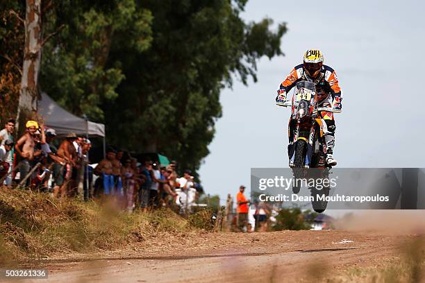 Jordi Viladoms of Spain riding on and for KTM 450 RALLY REPLICA RED BULL KTM FACTORY TEAM competes in the Dakar Rally Prologue on January 2, 2016...