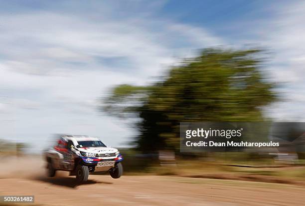 Marek Dabrowski of Poland and Jacek Czachor of Poland in the TOYOTA HILUX for ORLEN TEAM compete in the Dakar Rally Prologue on January 2, 2016...