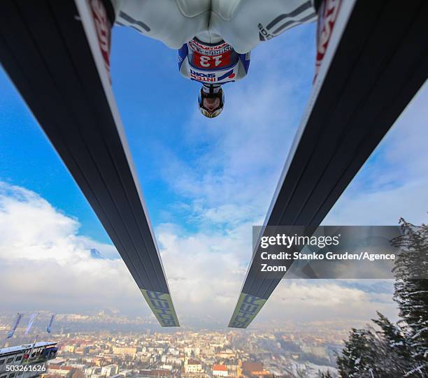 Kenneth Gangnes of Norway takes 3rd place during the FIS Nordic World Cup Four Hills Tournament on January 3, 2016 in Innsbruck, Austria.