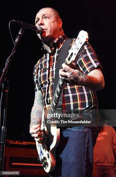 Lars Frederiksen of Rancid performs in support of the band's "...Honor Is All We Know" release at The Warfield on January 2, 2016 in San Francisco,...