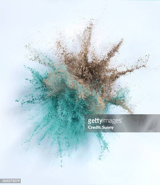 color explosion - powder burst stock-fotos und bilder